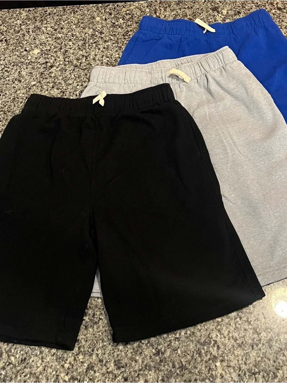 Old Navy Boys 3-Pack Pull-On Shorts — Black, Gray & Blue - Picture 1 of 8